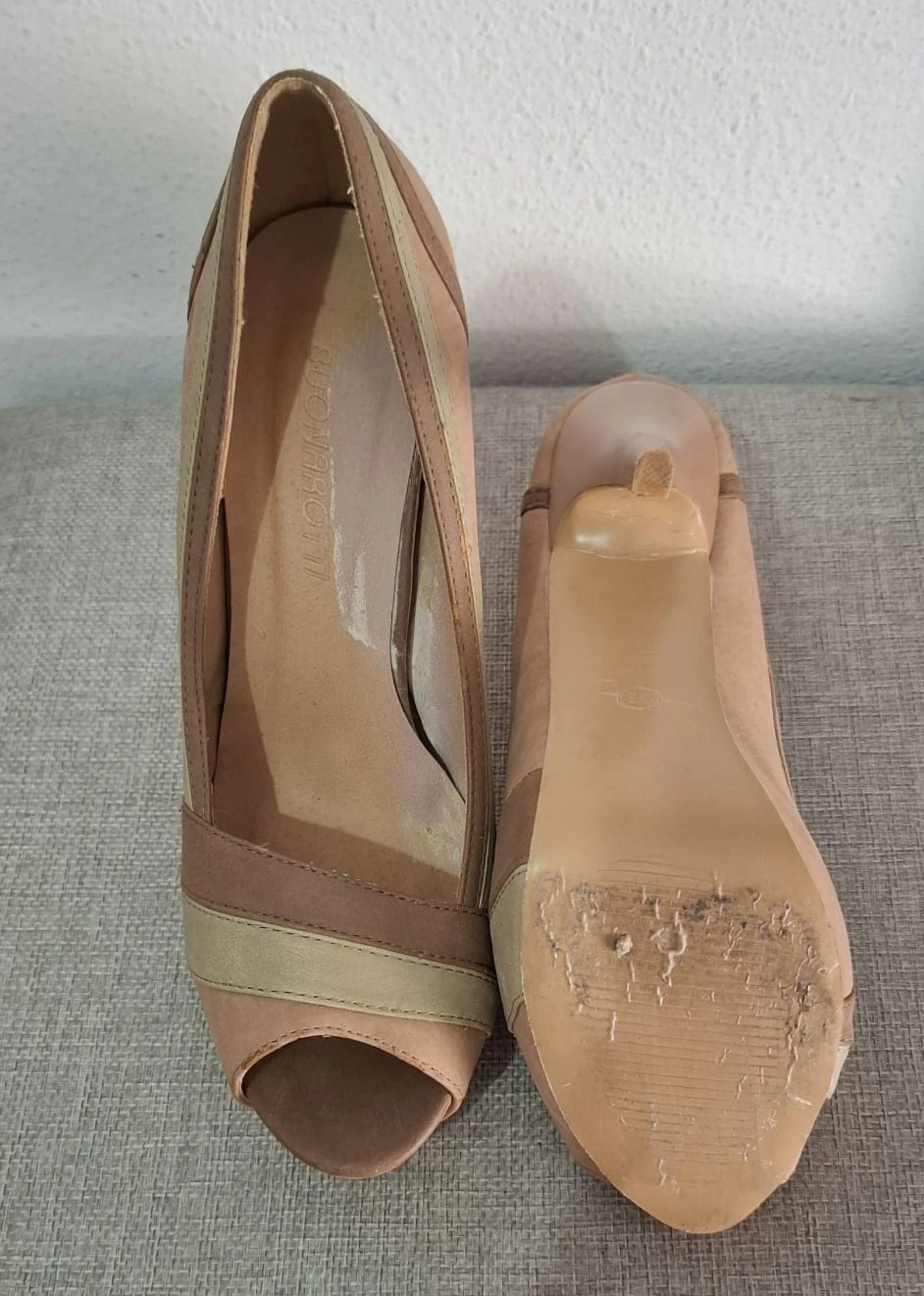 Beige/Nude Peep Toe Heels limit edition Y2K – photo 2
